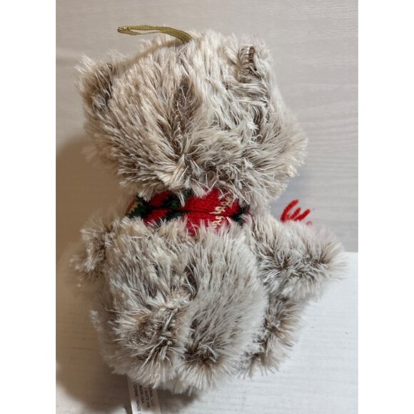 Dan Dee Ornament Holiday Teddy Bear 2022 Loop for Hanging Red Green Knit Scarf - Picture 3 of 7